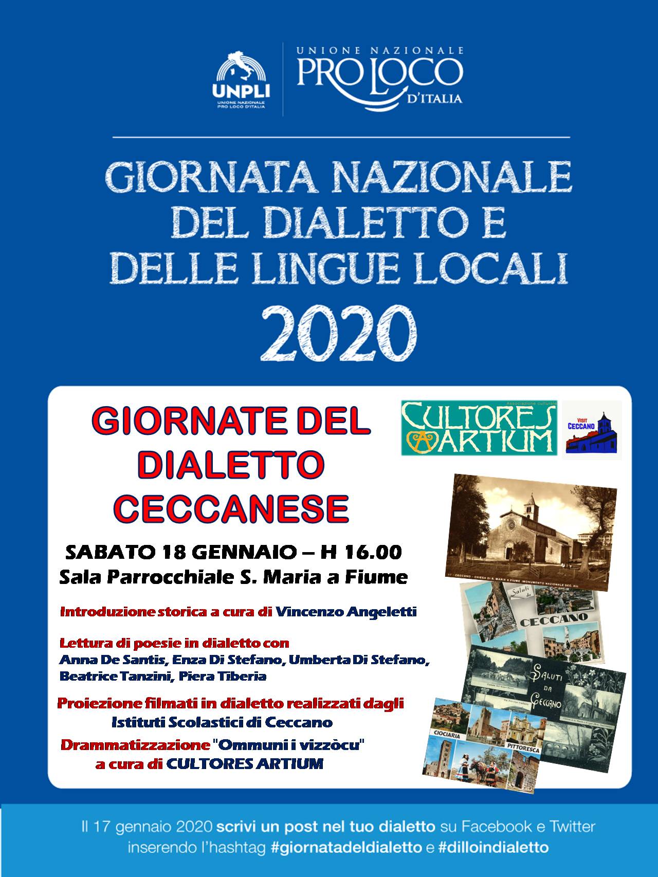 Poesie Di Natale In Dialetto Tarantino.Giornata Del Dialetto E Delle Lingue Locali Gli Eventi Dell Ottava Edizione 2020 Unpli Nazionale